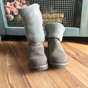 UGG sweater boots. Gray suede